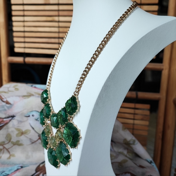 Green Yellow Starburst Atomic 1960s Lucite Plastic Vintage Necklace Reproduction - Picture 3 of 12